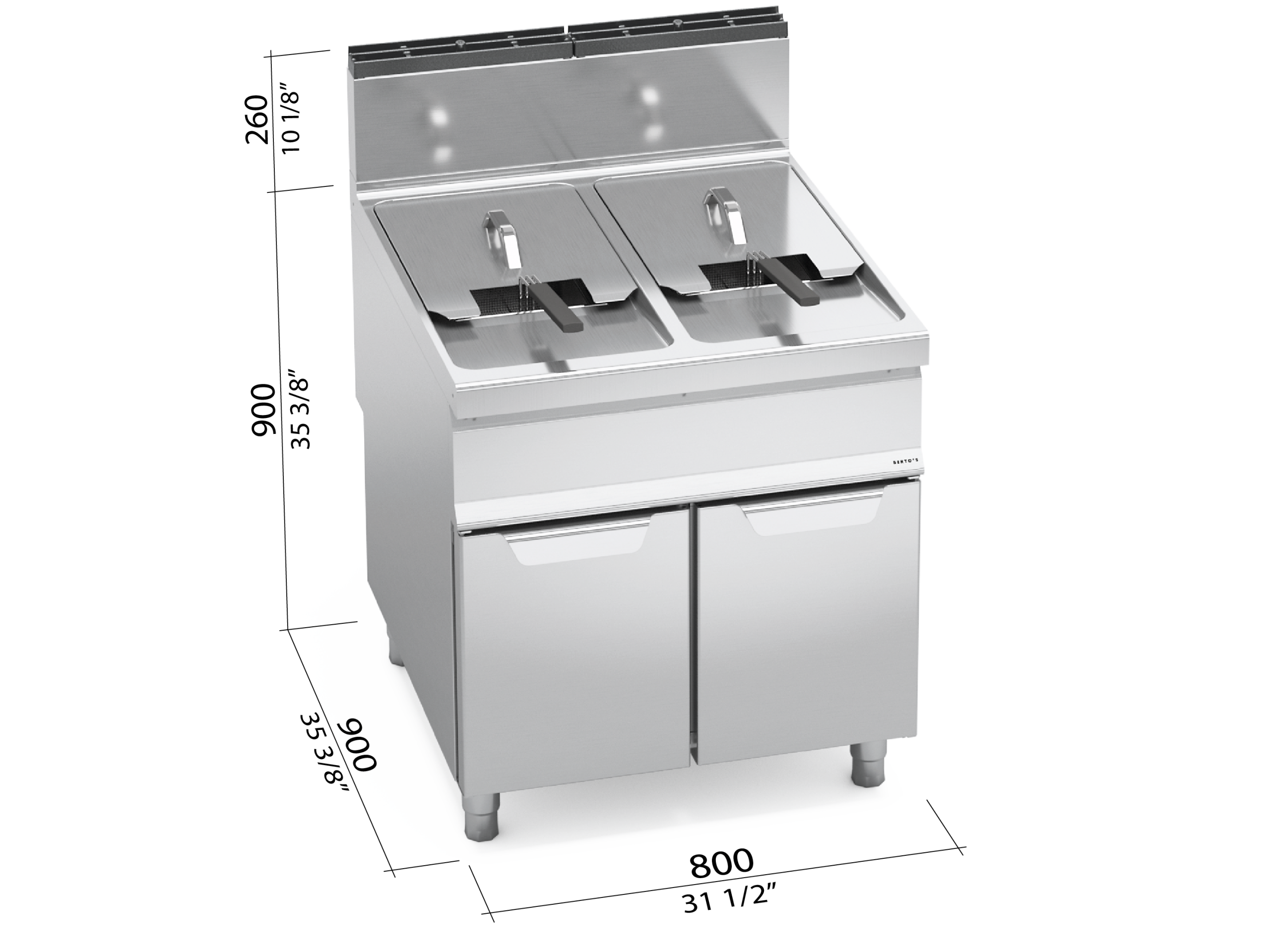 Series 900 gas fryer, model 9GL20+20M, 20+20 L