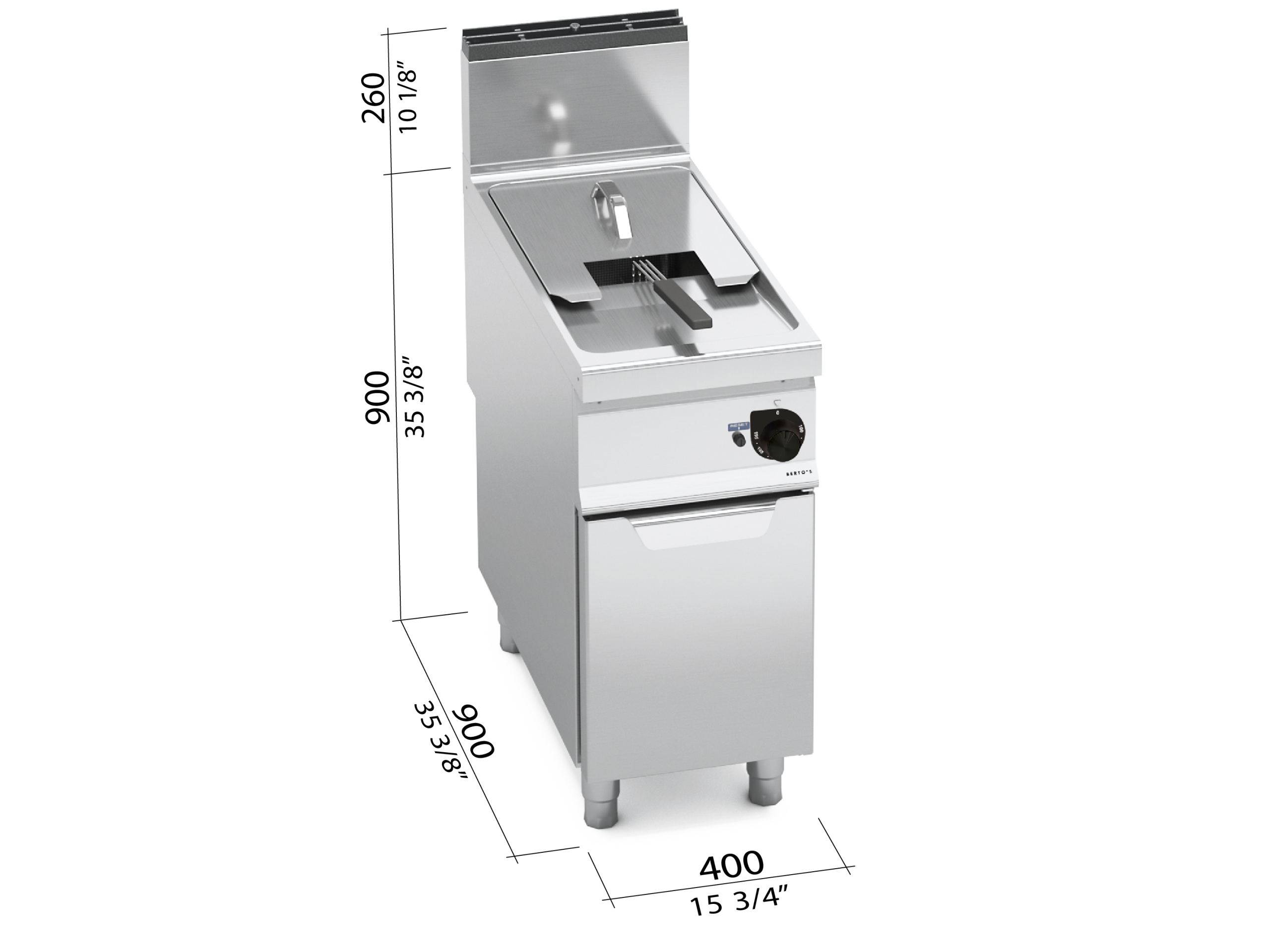 Series 900 fryer, model 9GL18MI, indirect heating