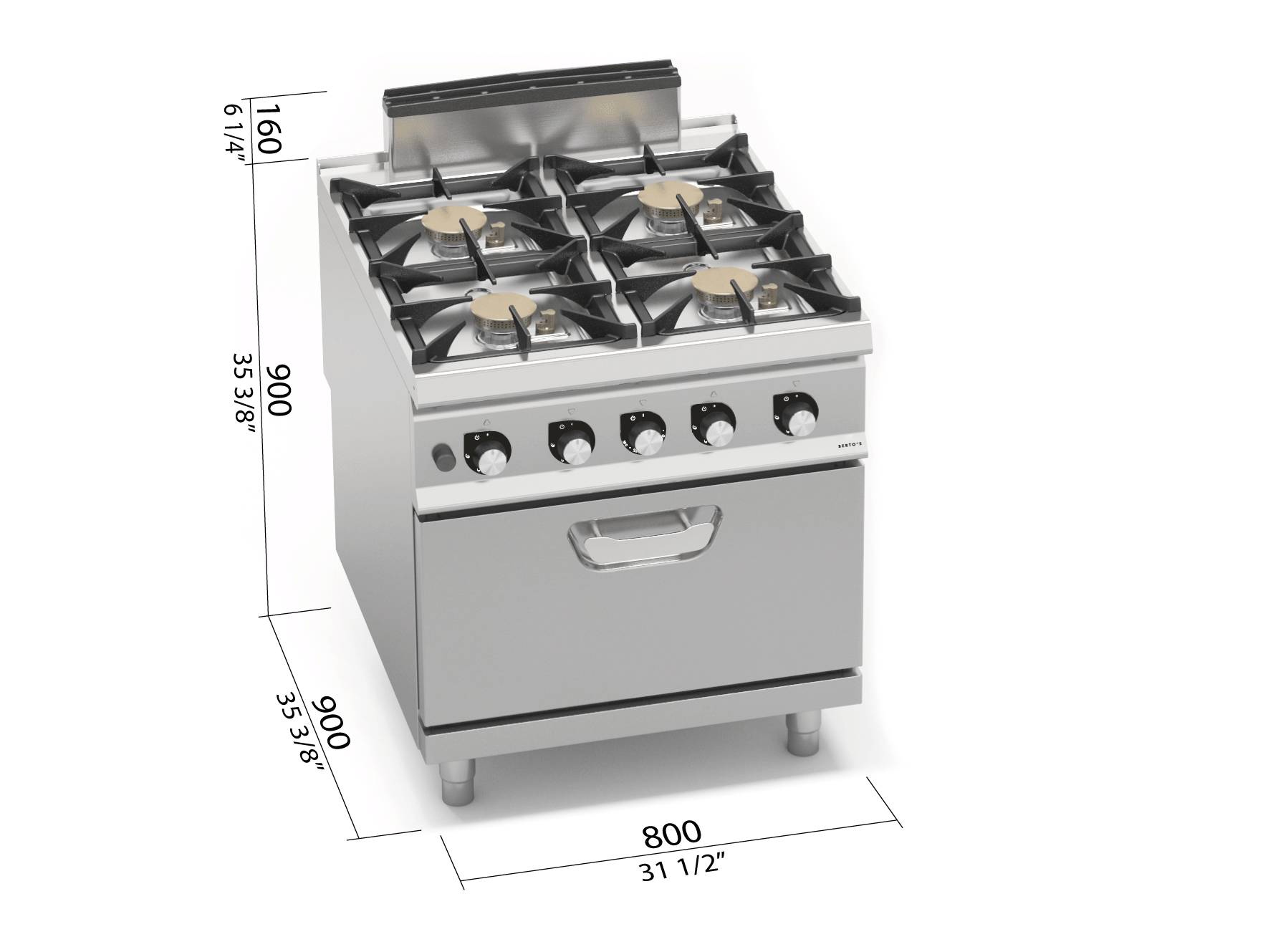 COCINA 4 FUEGOS POTENCIADA GAS+HORNO 2/1 S900 SG9F4PSP+FG