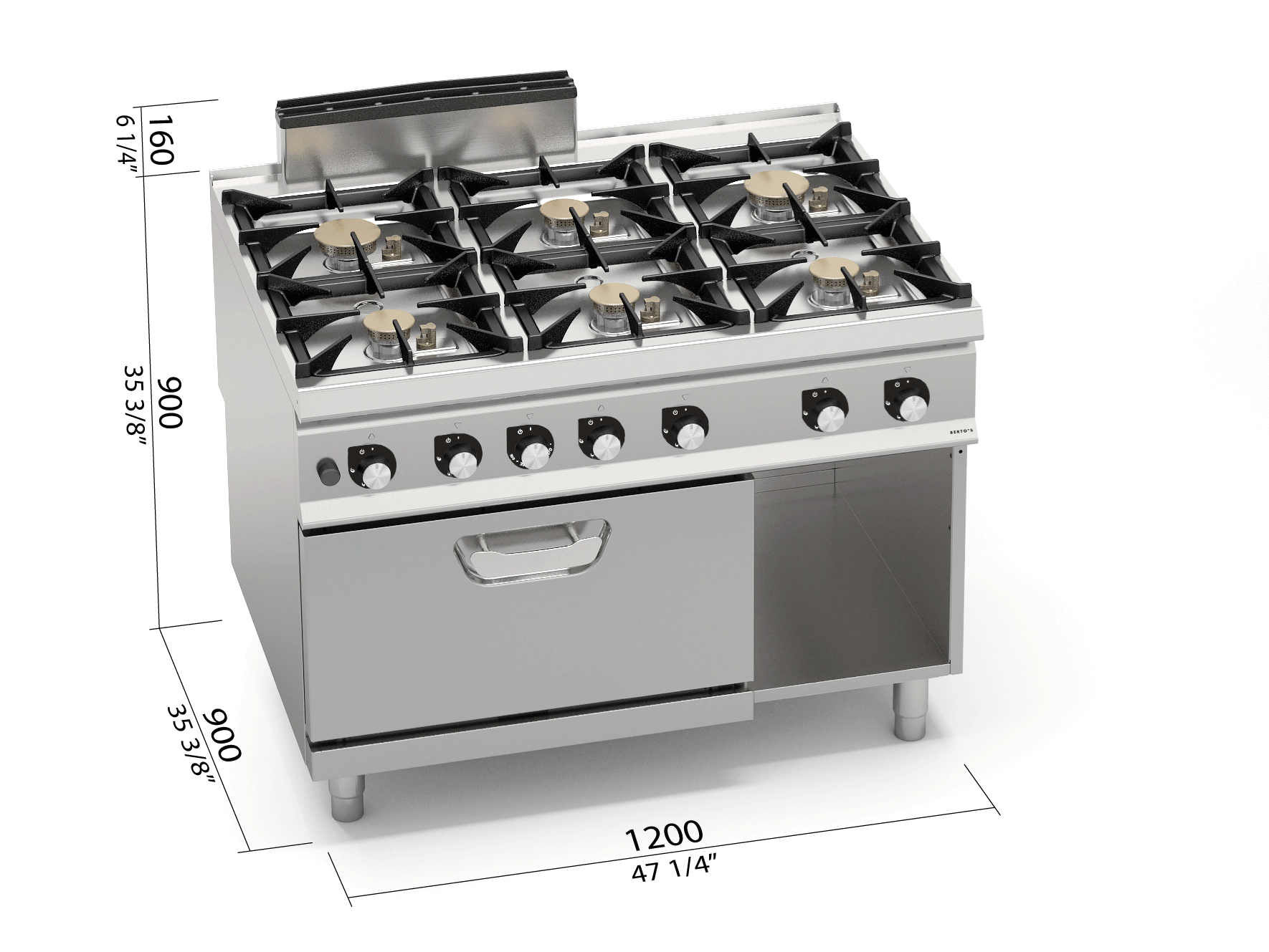RANGE 6 BURNERS GAS+WATER+OVEN S900 SG9F6PS+FG/SC