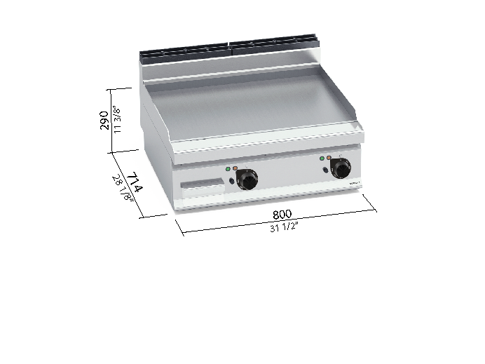 GRIDDLE SMOOTH ELECTRIC STEEL COUNTERTOP E7FL8BP-2
