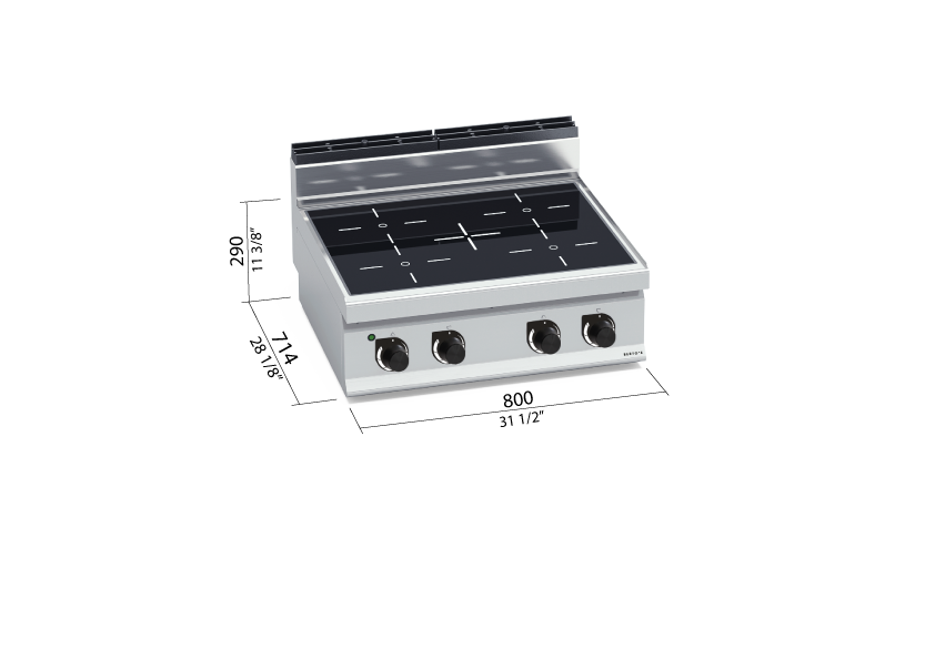RANGE CERAMIC GLASS 4 BURNERS ON E7P4B/CERAMIC GLASS