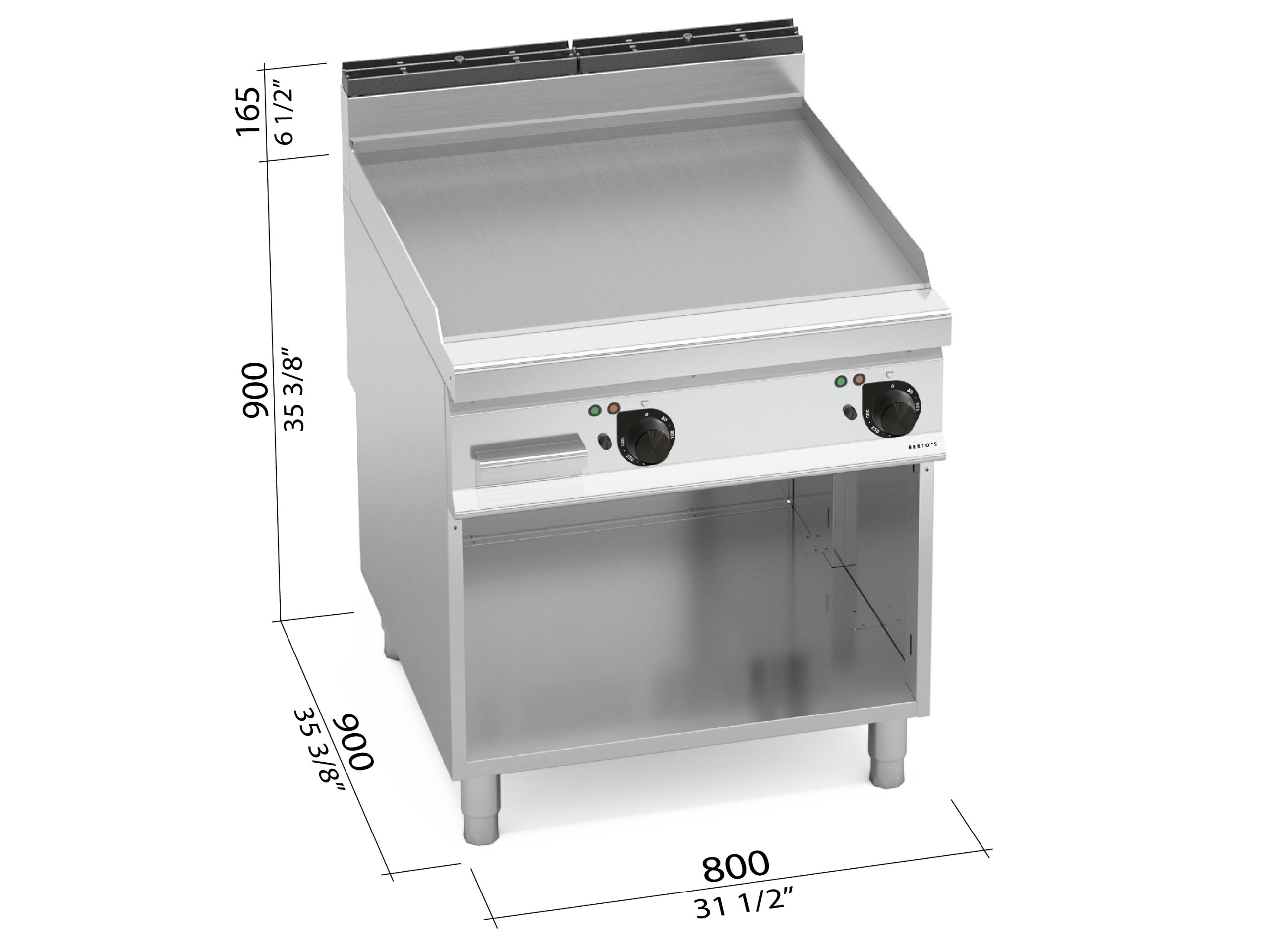 FRY-TOP LISO ELECTRICA ACERO+MUEBLE M900 E9FL8M-2