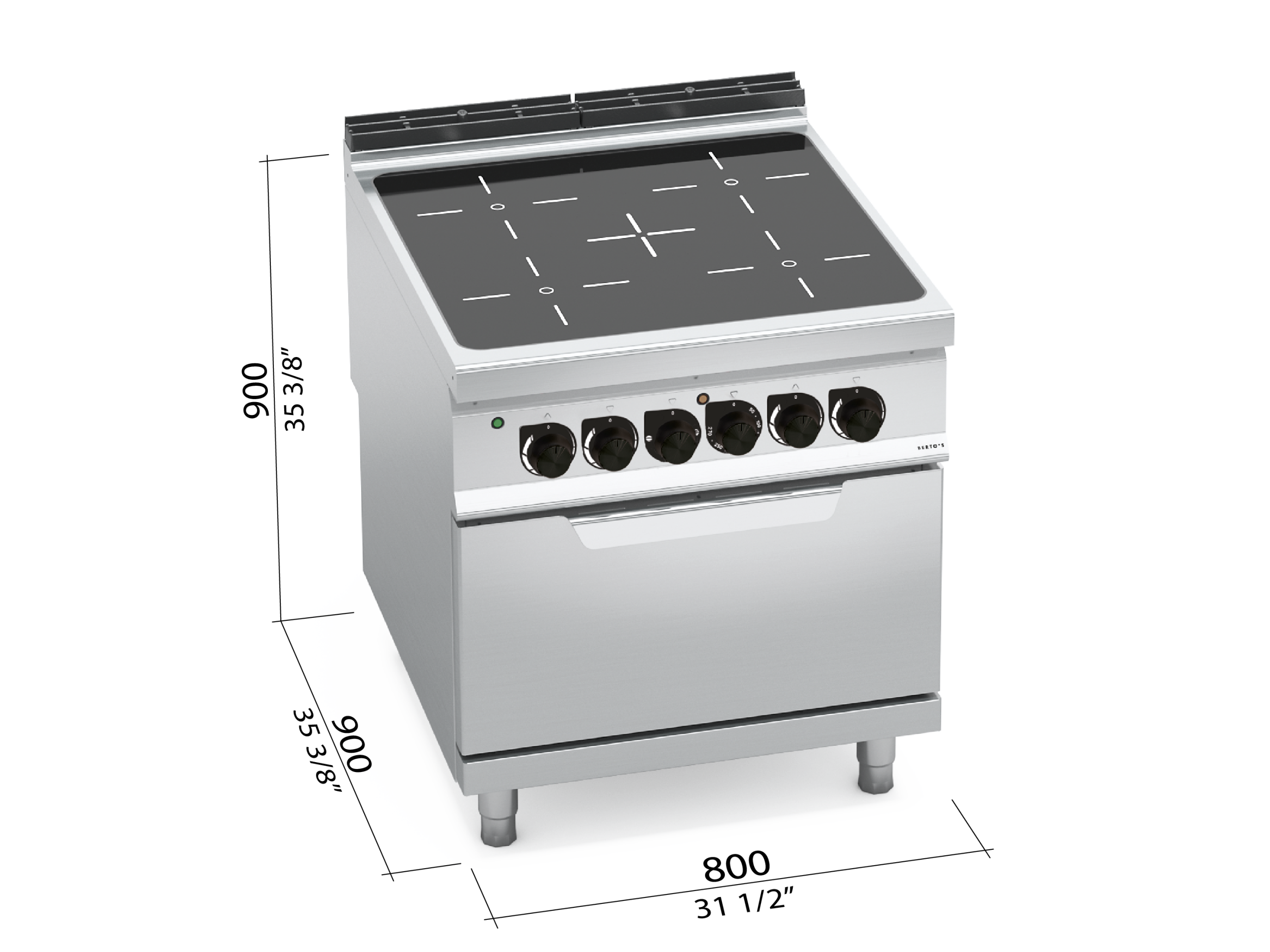 RANGE CERAMIC GLASS 4 BURNERS M900 E9P4P/CERAMIC GLASS+FE