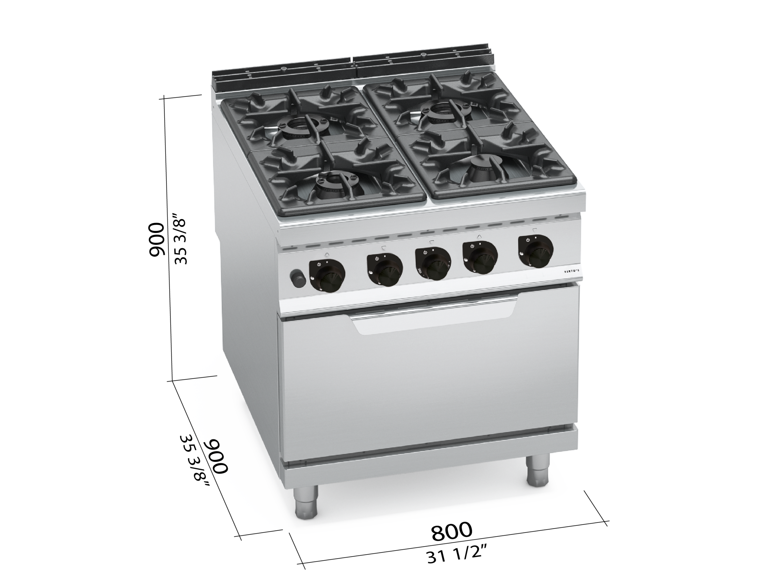 COCINA 900 MOD. G9F4+FG "4F+H 2/1 GAS"