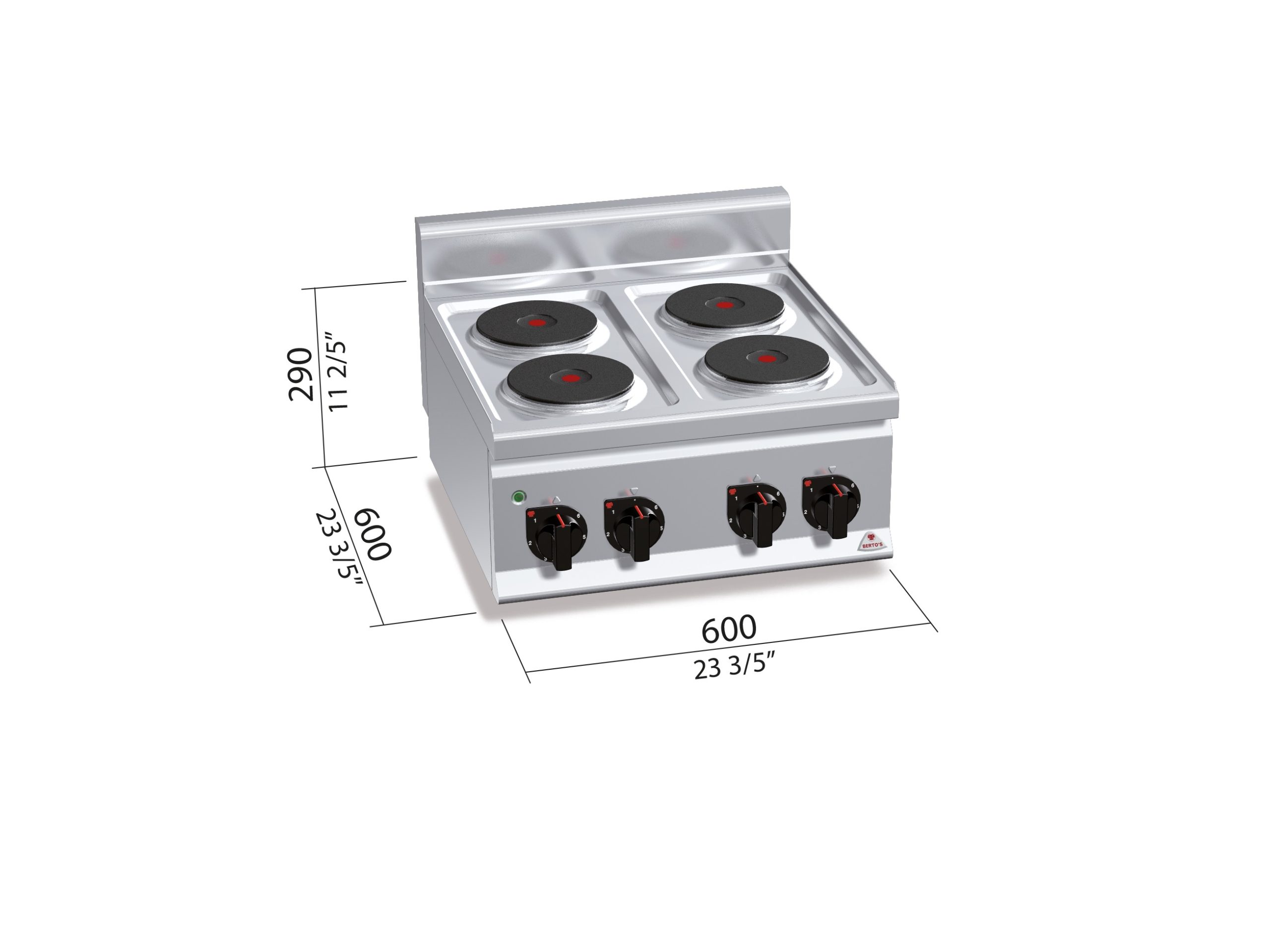 COCINA 600 MOD. E6P4B "4F RED.ELEC. SOBREMESA"