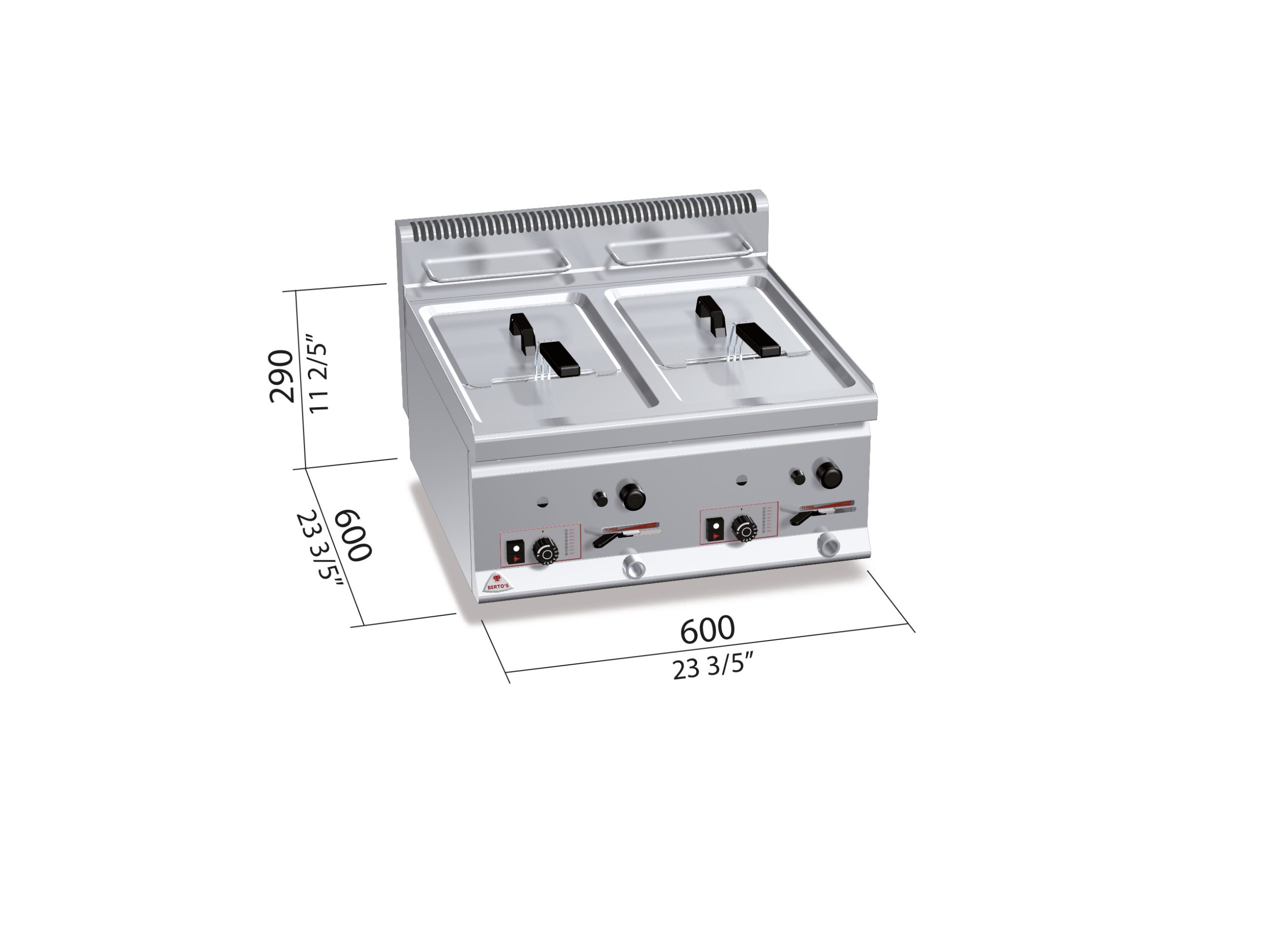 FREIDORA 600 MODELO GL8+8B "8+8L. GAS SOBREMESA"