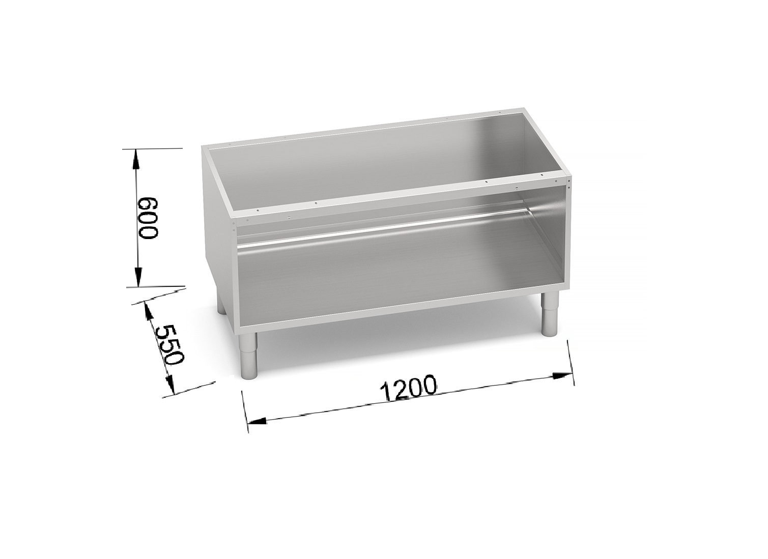 STAND LOWER STAINLESS STEEL SERIES 600 MODEL SG120