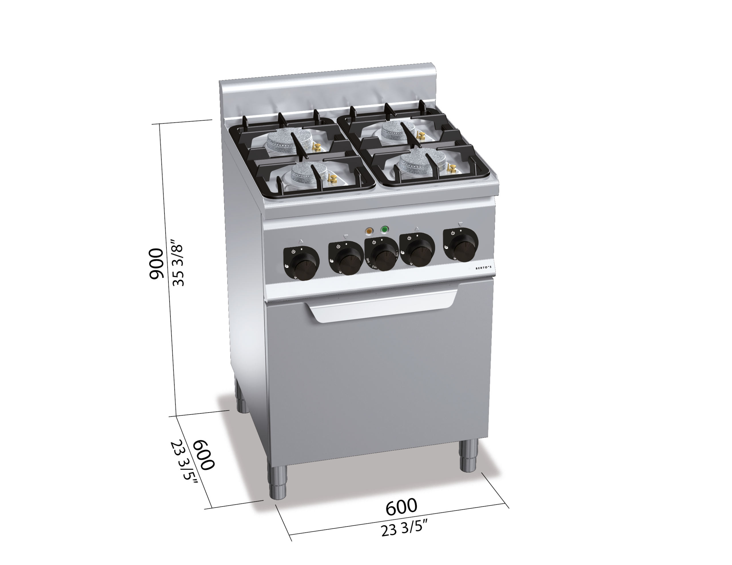 COCINA 600 MOD. G6F4PW+FE1 "4F+H 1/1 ELEC."